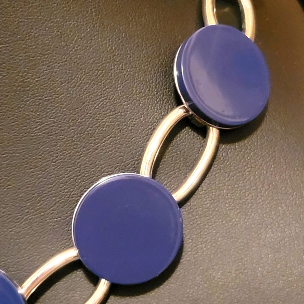 Estate Alfani Blue & Silver Chain Necklace - Picture 3 of 5